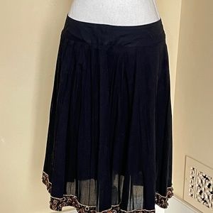 Black cotton beaded full skirt size 6